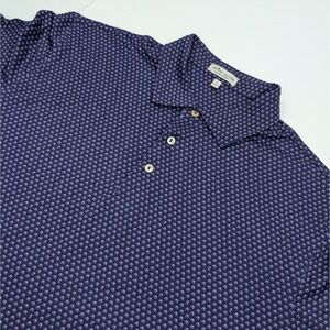 Peter Millar Summer Comfort Pint Night Performance Golf Polo Mens Large Navy‎